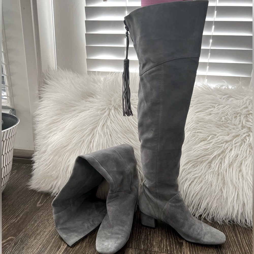Nine West gray suede over-the-knee boots. Size 7